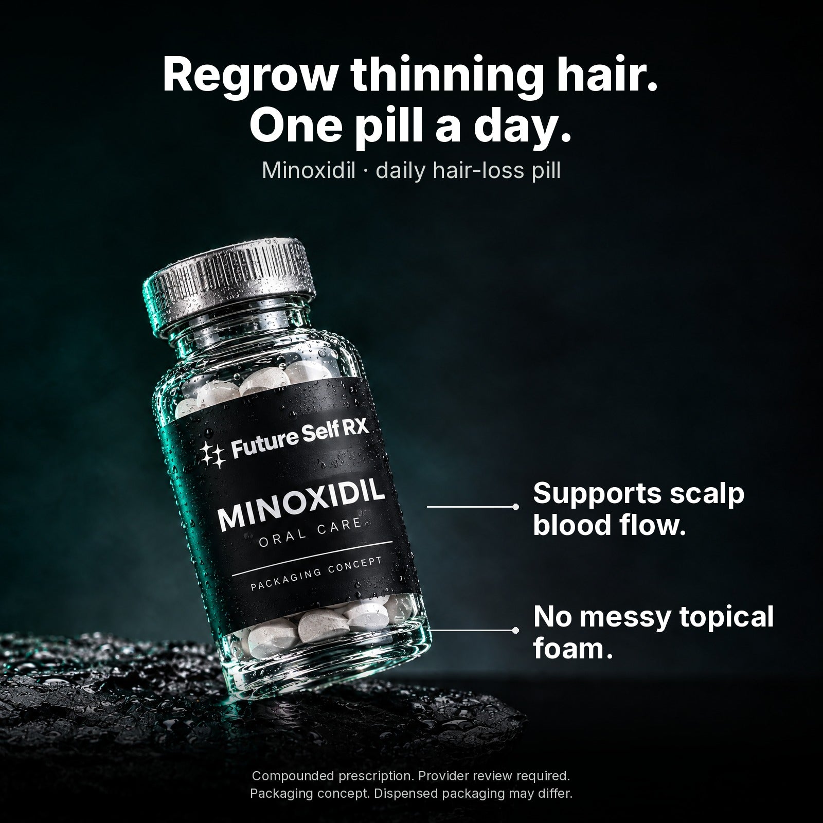 Minoxidil — product information and Minoxidil packaging concept from Future Self RX