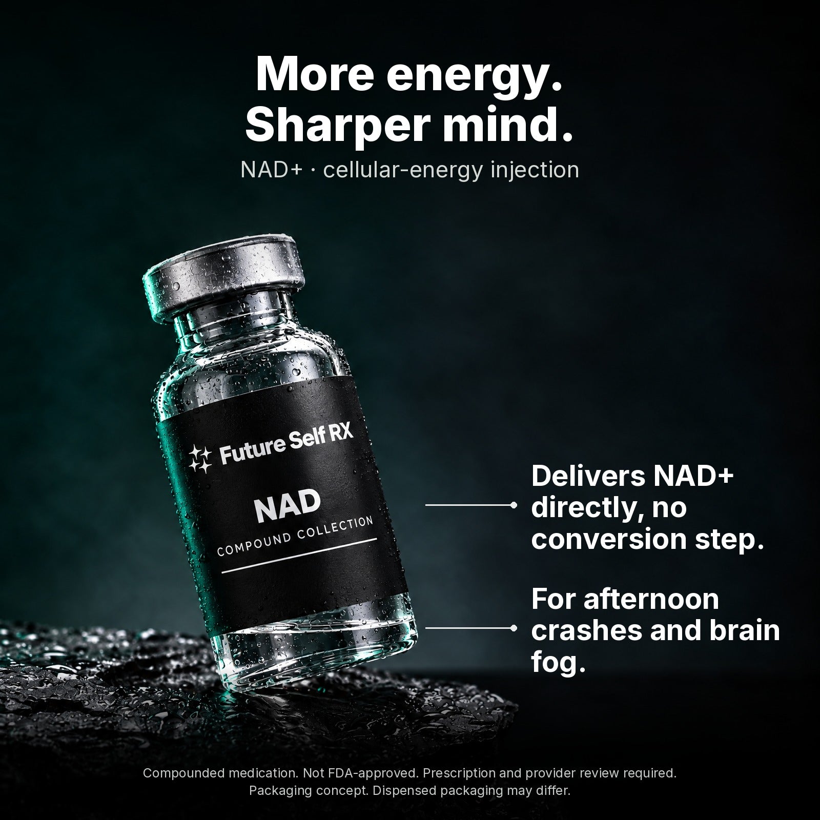NAD+ — product information and NAD+ packaging concept from Future Self RX