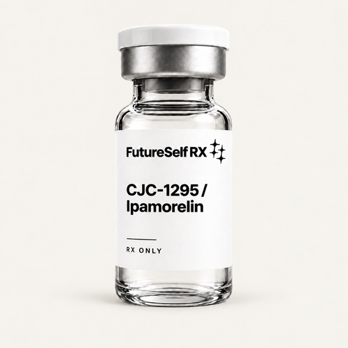 CJC-1295 / Ipamorelin — FutureSelf RX white vial packaging concept
