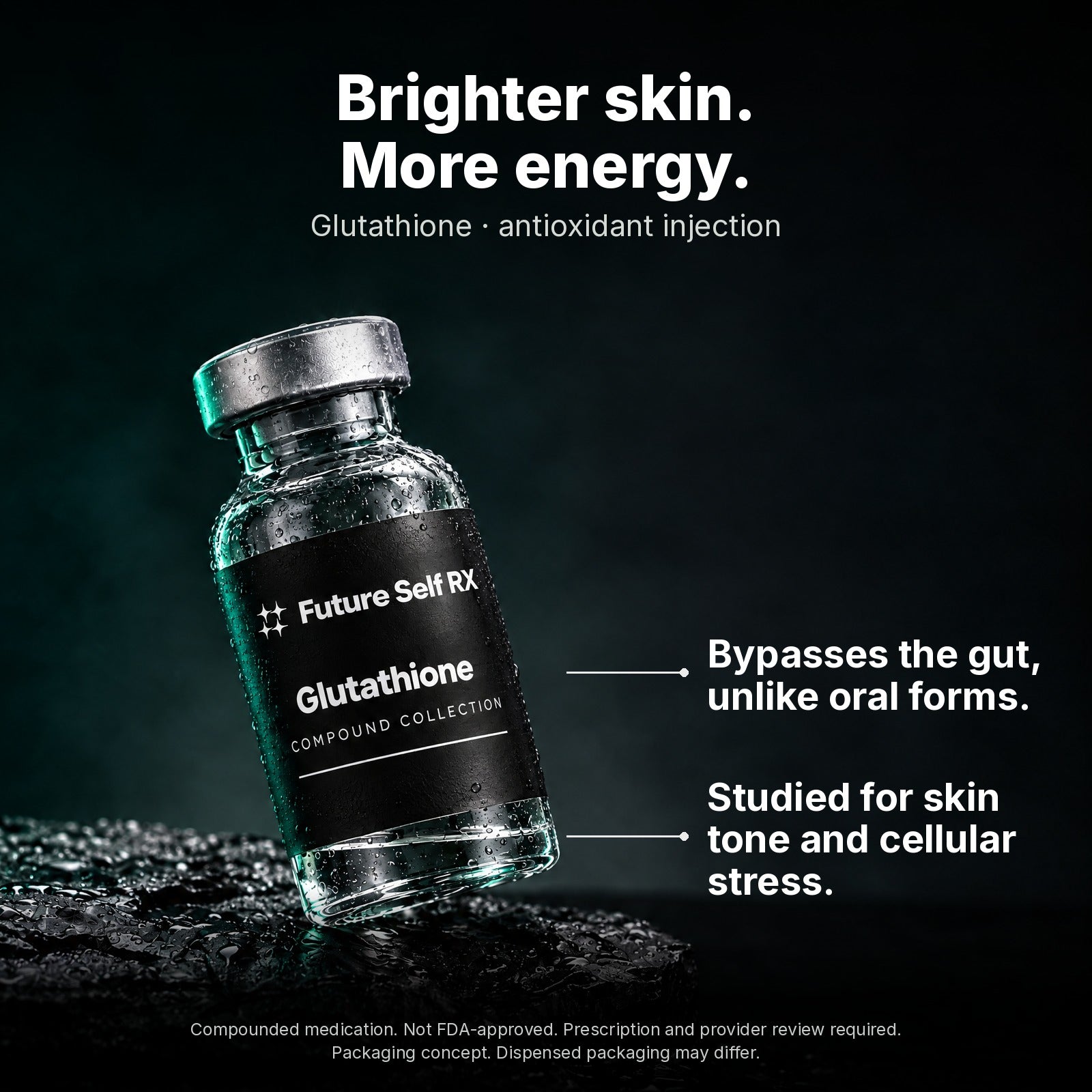 Glutathione — product information and Glutathione packaging concept from Future Self RX